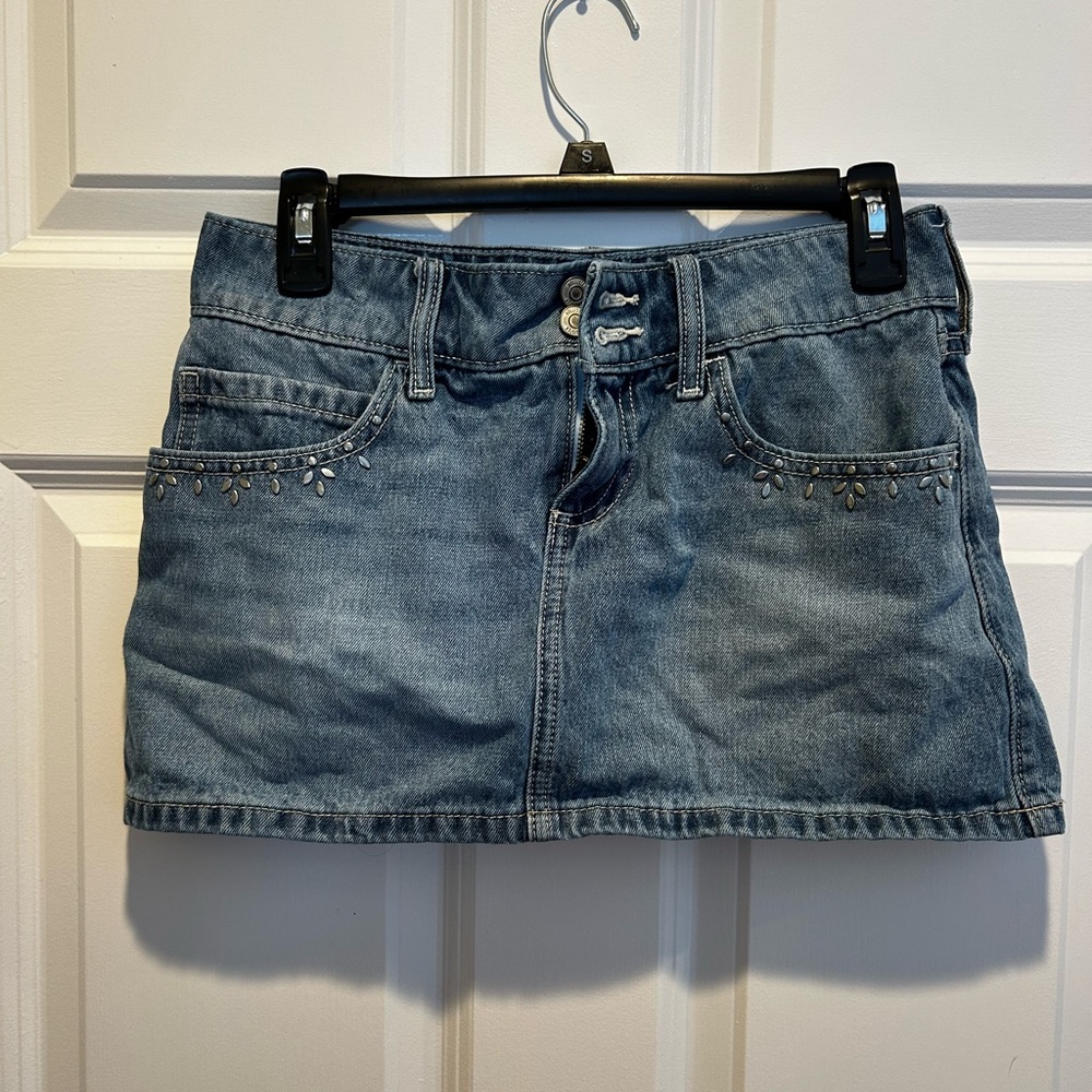 Hollister Blue Denim Mini Skirt